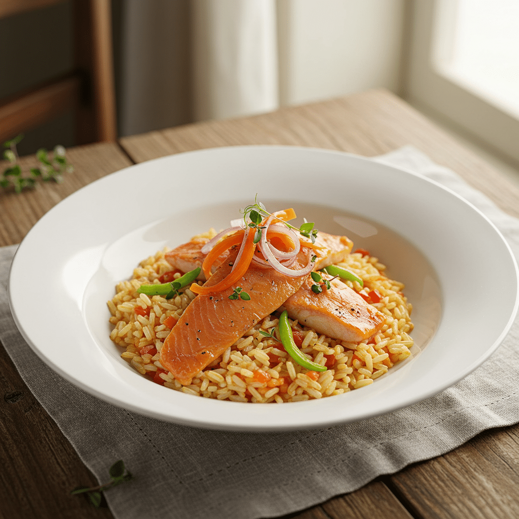 Présentation du Bol de riz au saumon