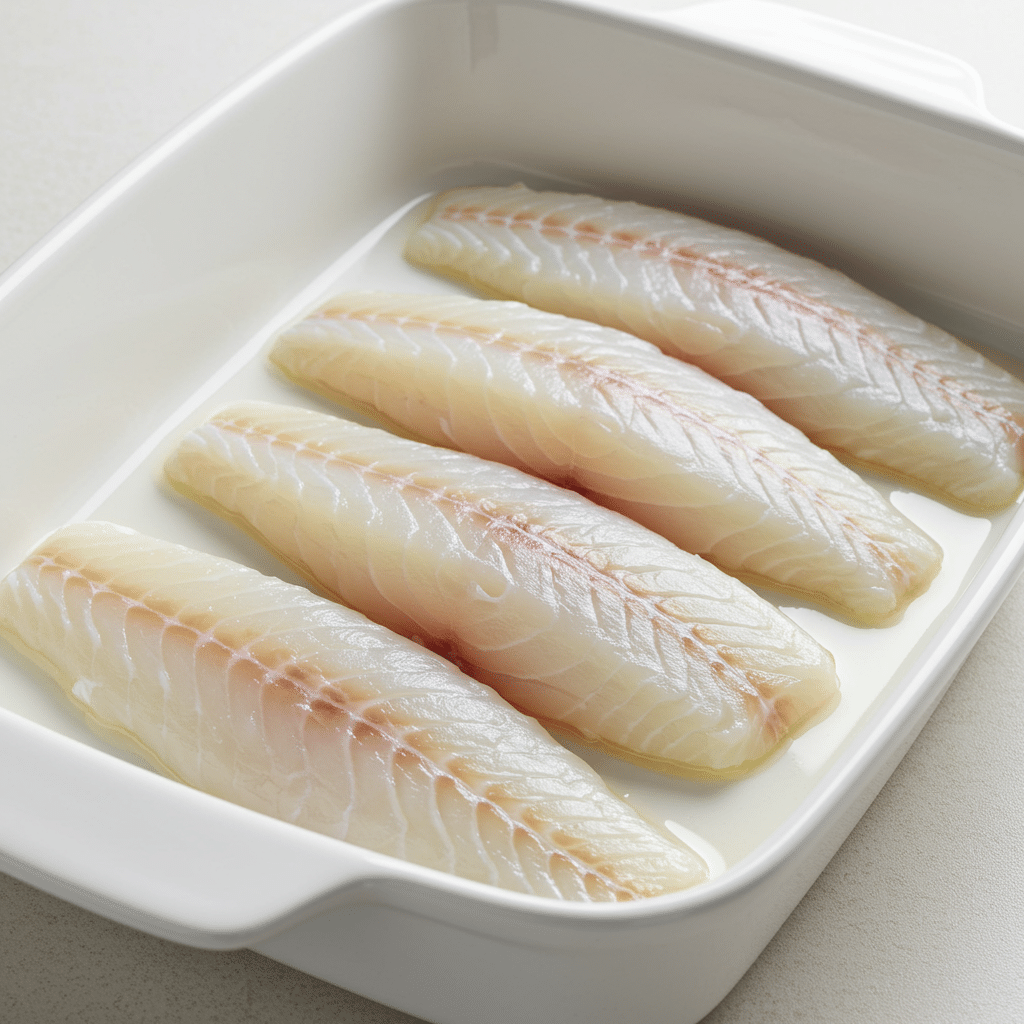 Filets de cabillaud crus pour la recette de Cabillaud au Four à la Moutarde et Crème Citronnée