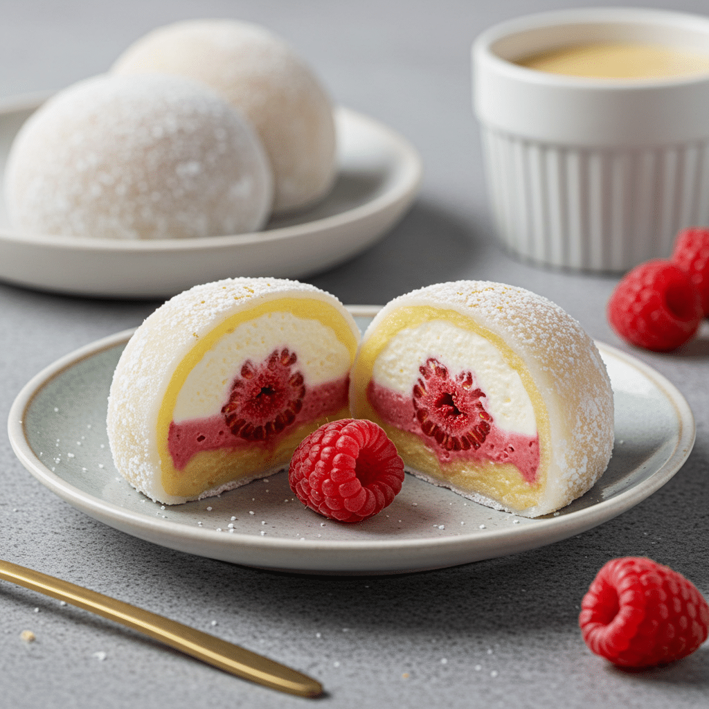 Mochi coupé révélant la garniture