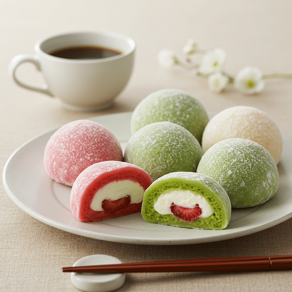 Recette de mochi facile à la chantilly et framboise