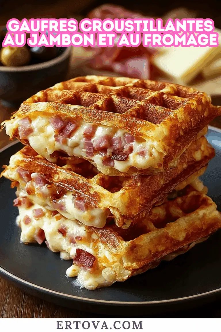 Gaufres croustillantes au jambon et au fromage