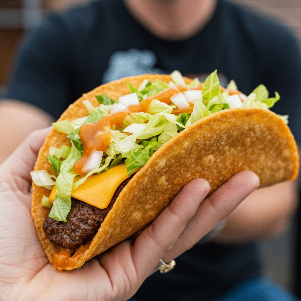Smash Burger Taco garni et prêt à manger