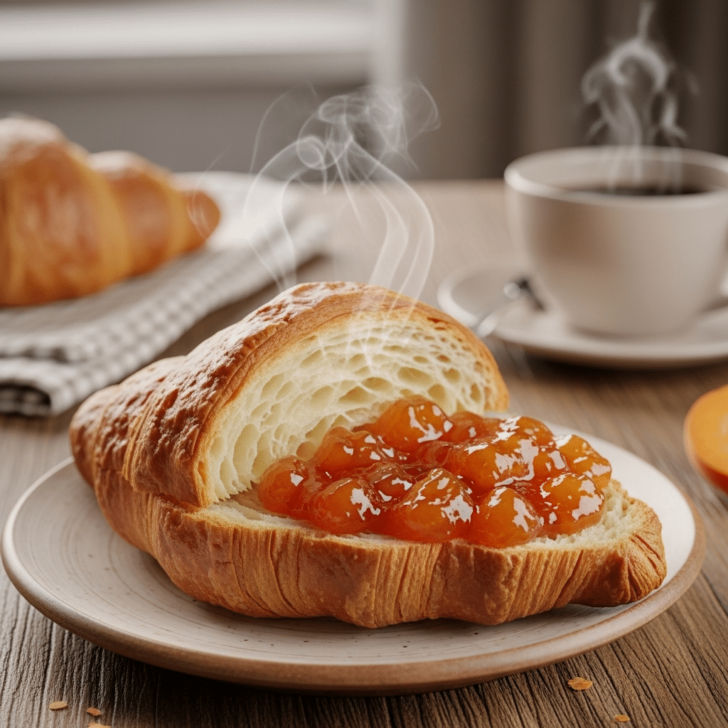 Tartine de confiture d'abricots maison