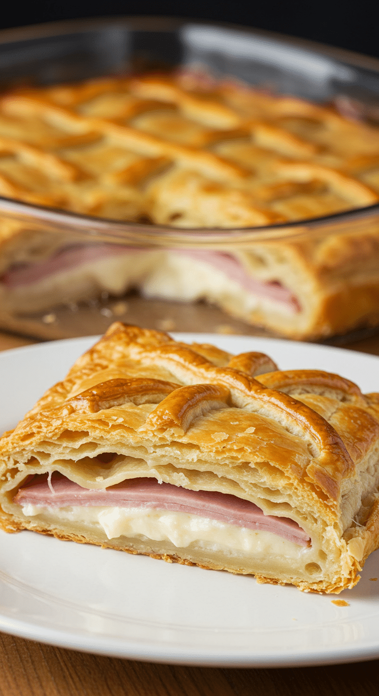 Feuillantine comtoise traditionnelle pâte feuilletée dorée jambon comté