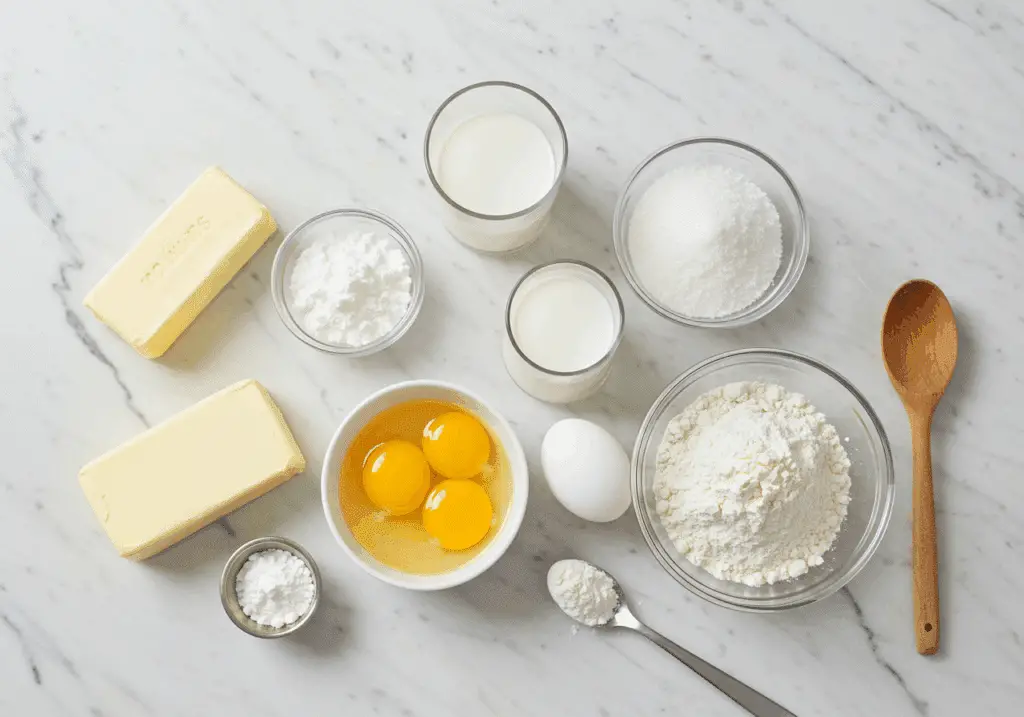 Ingrédients pour cake marbré spéculoos – vanille
