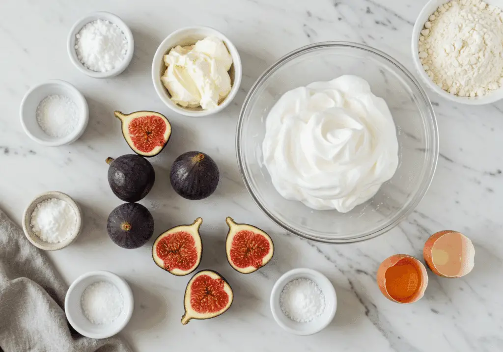ingrédients pavlova figues blancs œufs mascarpone sucre vanillé