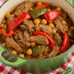 Compotée d'agneau au poivron servie avec riz safran présentation