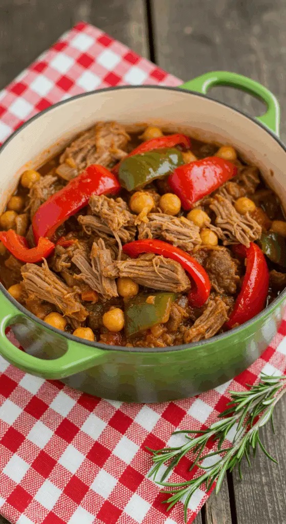 Compotée d'agneau au poivron servie avec riz safran présentation