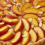 tarte pêches amandes dessert estival français pâte feuilletée dorée