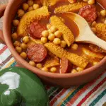 Tripes à la madrilène dans casserole traditionnelle espagnole avec chorizo