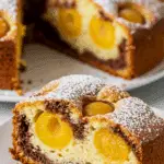 Marbré aux mirabelles moelleux avec marbrures chocolat vanille dorées