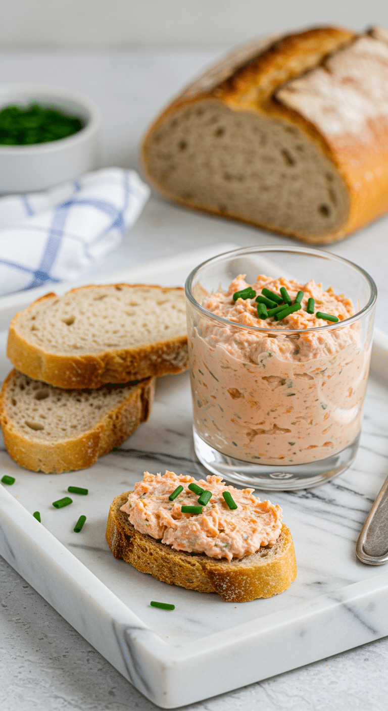 Rillettes de saumon élégantes en ramequins avec pain grillé