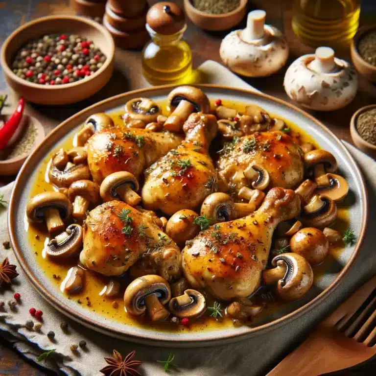Cuisses de Poulet à l’Ail et aux Champignons