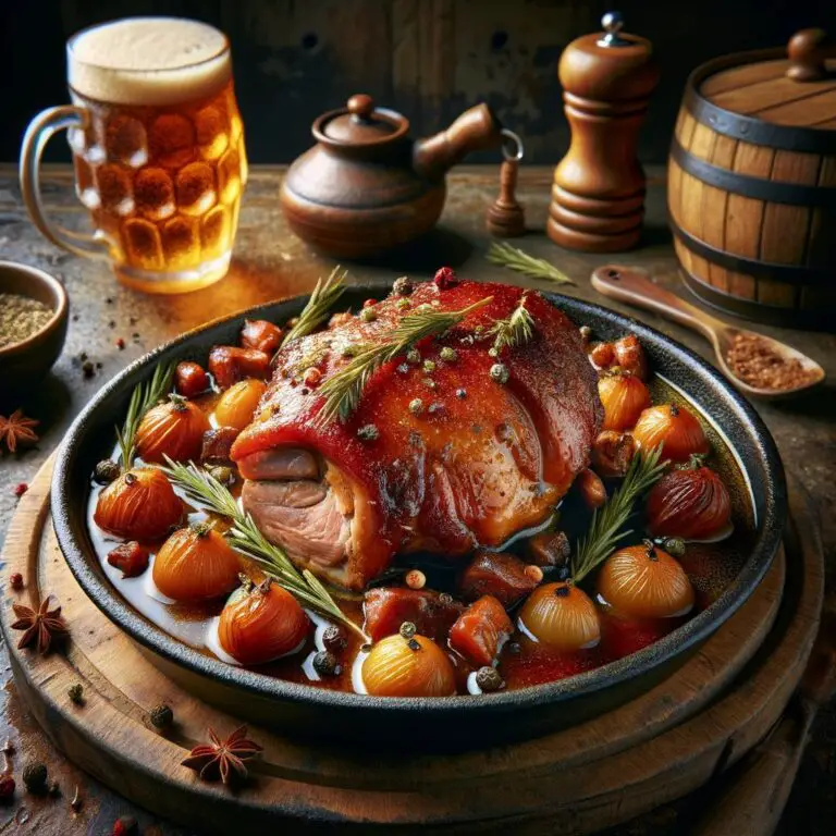 Cochon Confit à la Bière, Sirop d’Érable et Épices