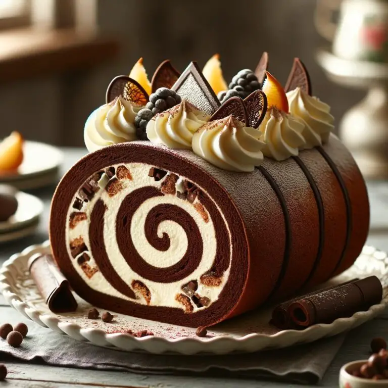 Roulé Poire Chocolat à la Chantilly au Mascarpone
