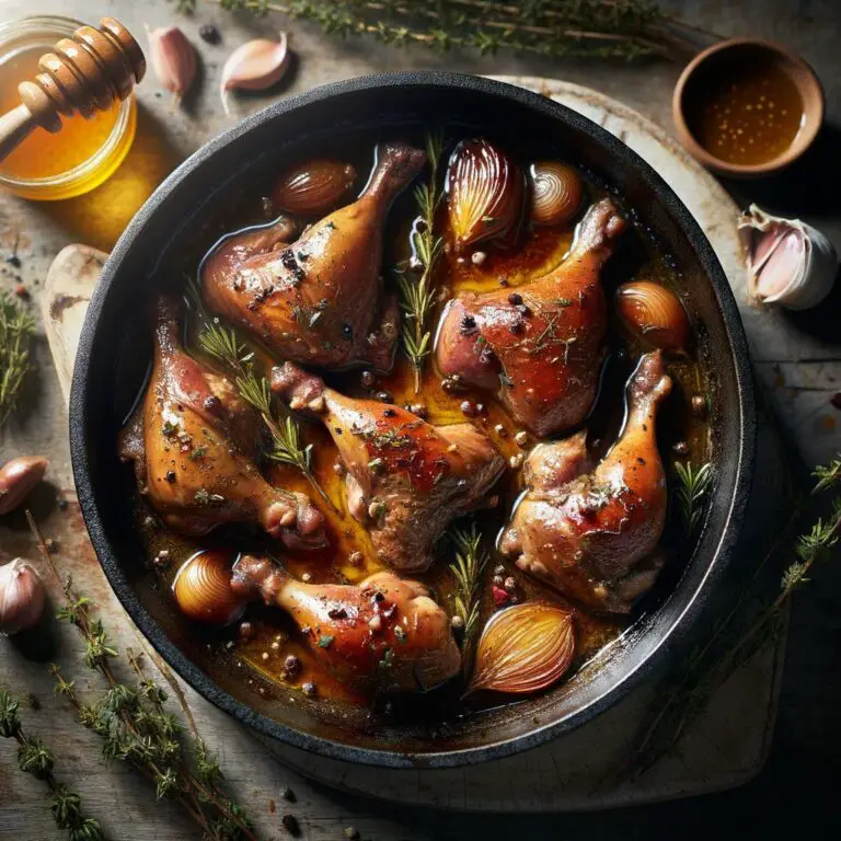 Souris d’Agneau Confit au Romarin et au Miel de Tilleul