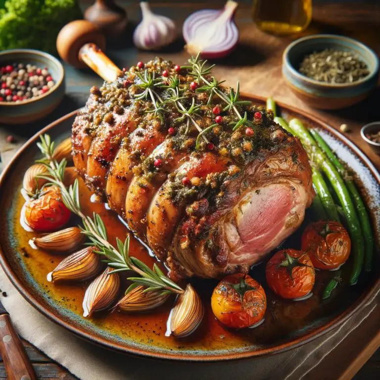 Gigot de Chevreau à la Moutarde et au Romarin