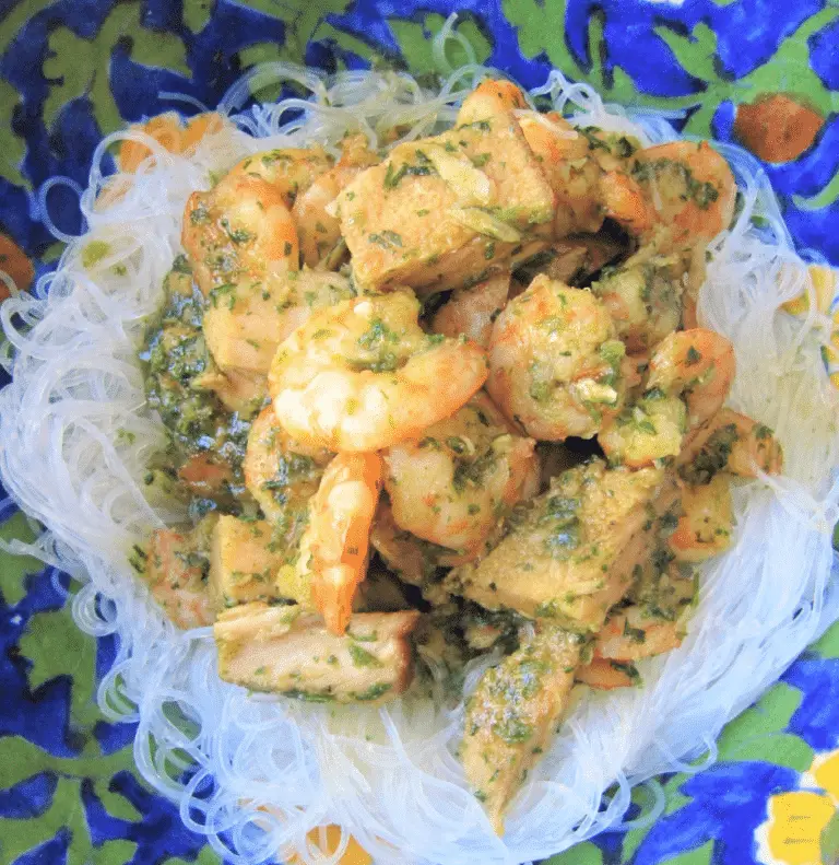 Porc Caramélisé et Crevettes au Vermicelle de Soja