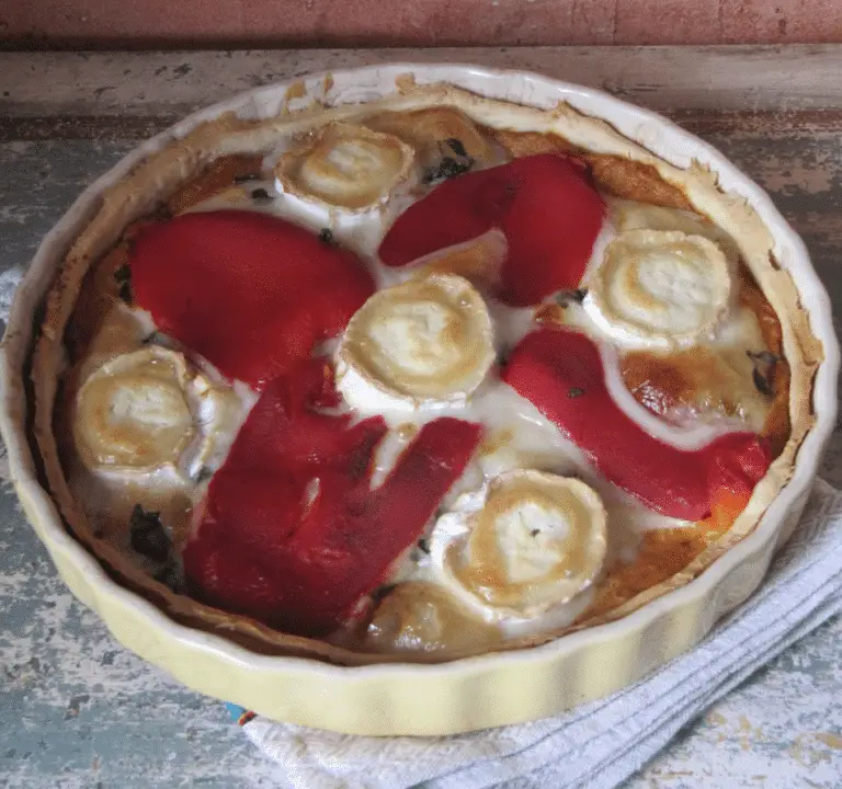 Quiche aux poivrons, artichauts et chèvre