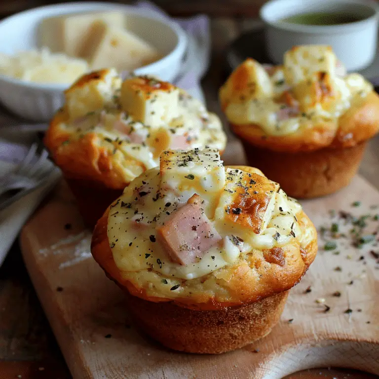 Muffins Savoureux au Jambon de Dinde avec un Cœur Fondant de Kiri