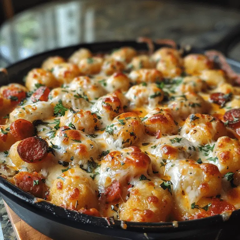 Gratin Croustillant de Gnocchis au Chorizo Épicé