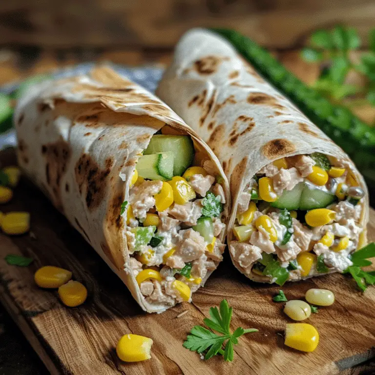 Wraps Faciles au Thon, Maïs et Concombre : Une Recette Simple et Savoureuse