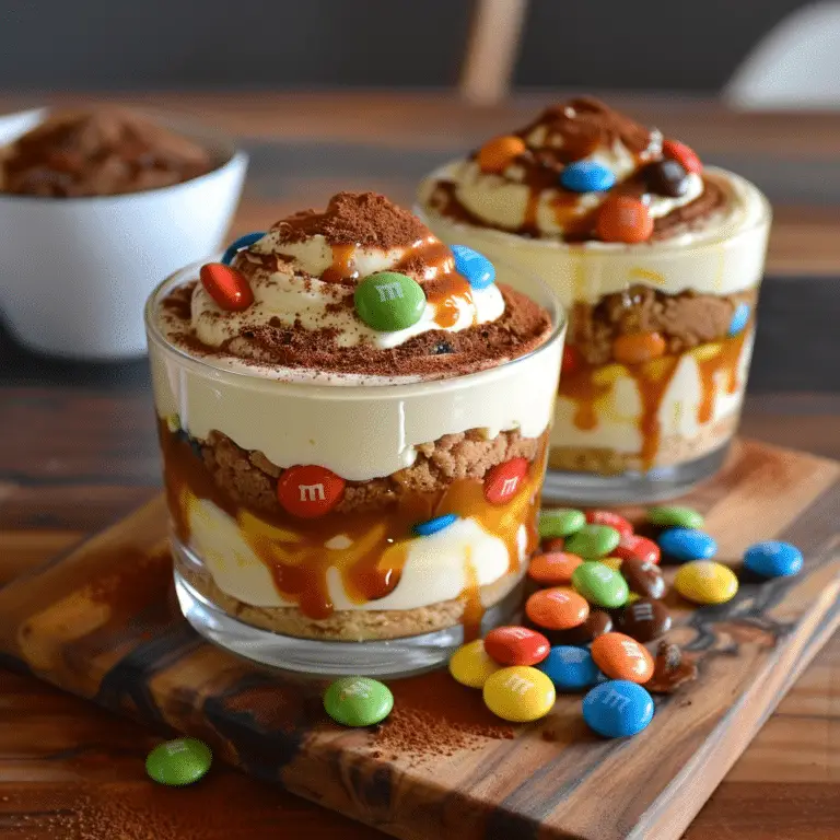 Tiramisu Délicieusement Décadent aux M&M’s et au Caramel