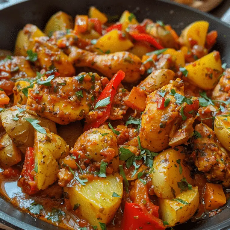 Délice Méditerranéen au Poulet, Poivrons et Pommes de Terre
