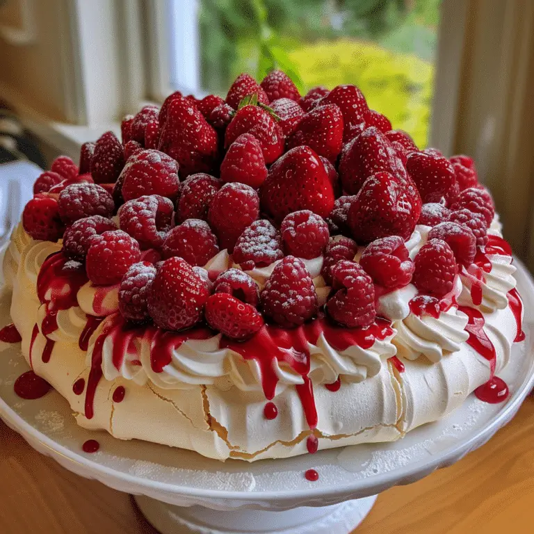 Pavlova Délice aux Fraises et Framboises : Un Dessert Spectaculaire