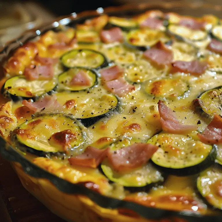 Délice Savoureux : Flan de Courgettes au Jambon avec Topping au Fromage Crémeux