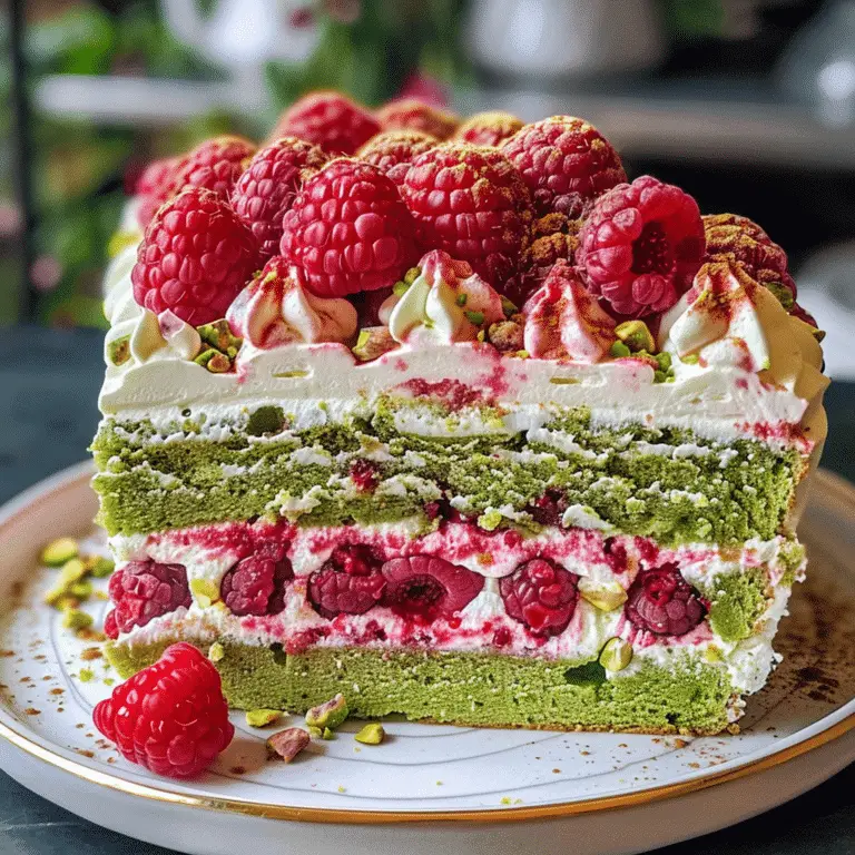 Gâteau Rêve Pistache Framboise : Un Délice Céleste de Framboises et Pistaches