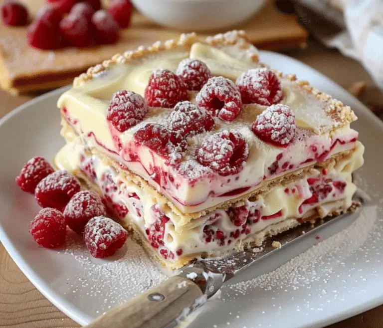Lasagne Délicieuse au Chocolat Blanc et aux Framboises : Un Dessert à Ne Pas Manquer