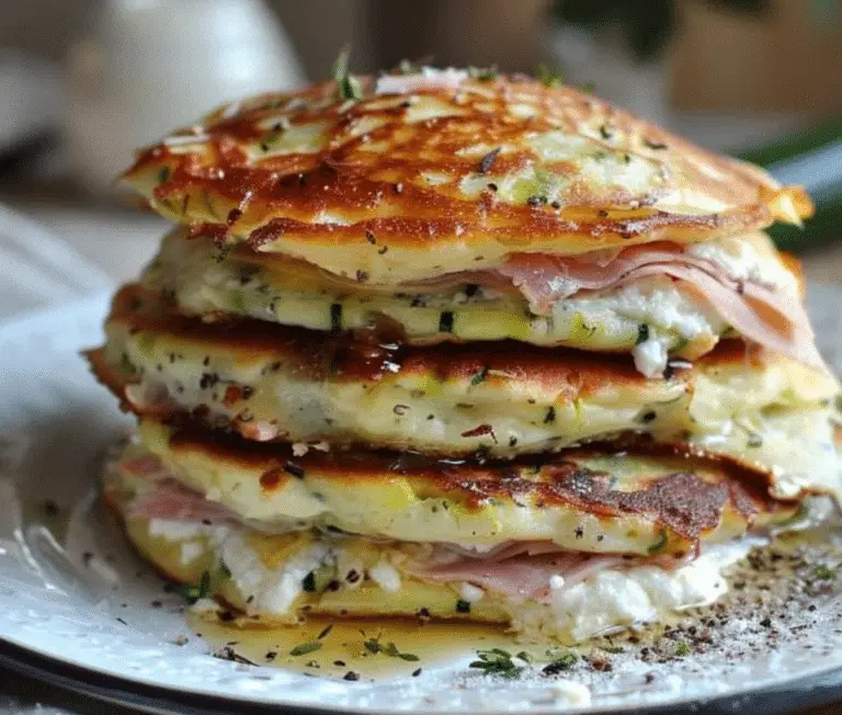 Pancakes de Courgettes Fourrés au Chèvre et au Jambon : Une Recette Exquise pour Ravir vos Papilles