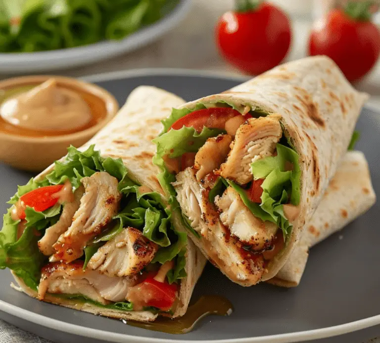 Wraps Poulet Miel Moutarde: Délicieux Wraps de Poulet au Miel et à la Moutarde dans des Tortillas Complètes
