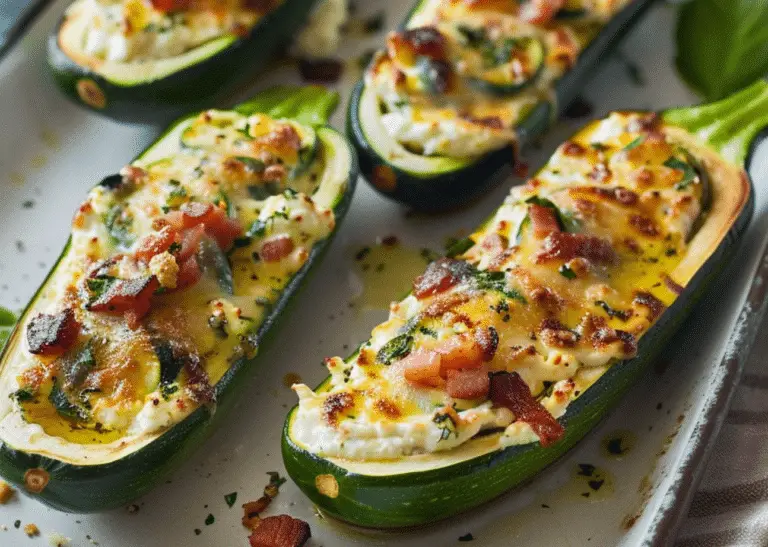 Courgettes Farcies à la Ricotta et aux Lardons