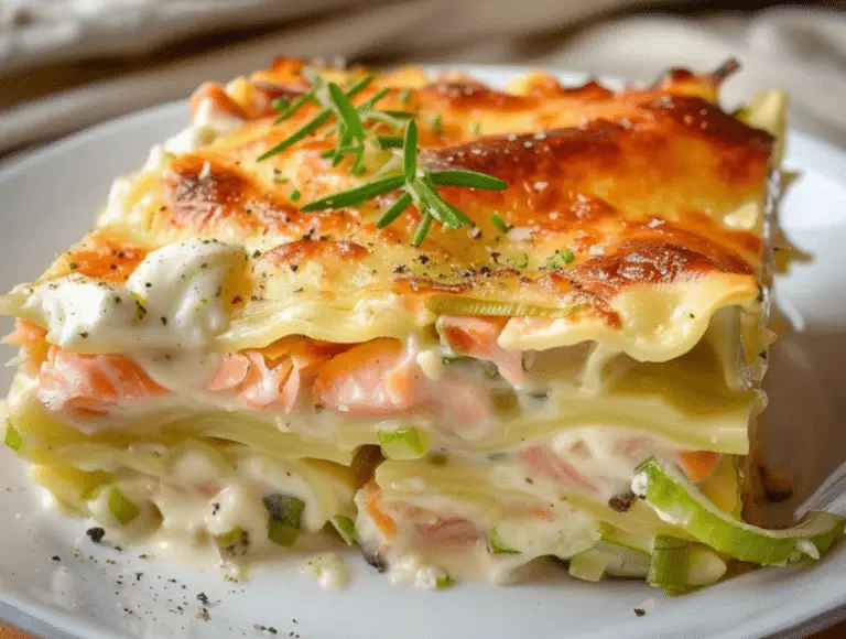 Lasagnes au Saumon, Poireaux et Chèvre : Un Délice Gourmand pour Votre Table
