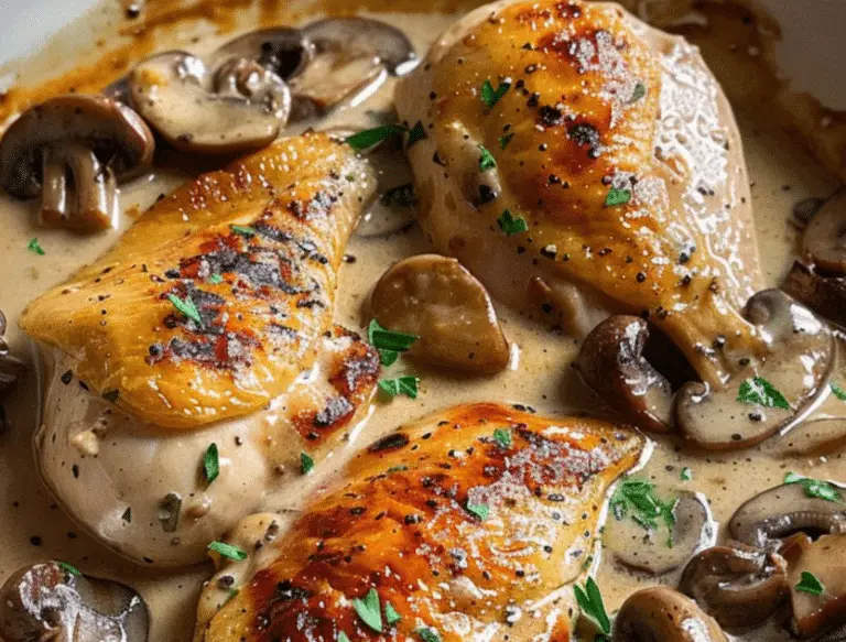 Poulet à la Moutarde et aux Champignons