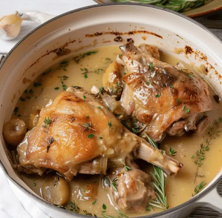 Lapin Braisé au Vin Blanc : Un Classique Réconfortant et Élégant
