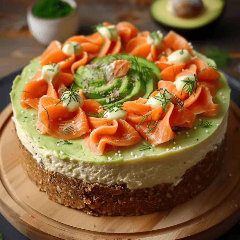 Cheesecake Salé à l’Avocat et au Saumon