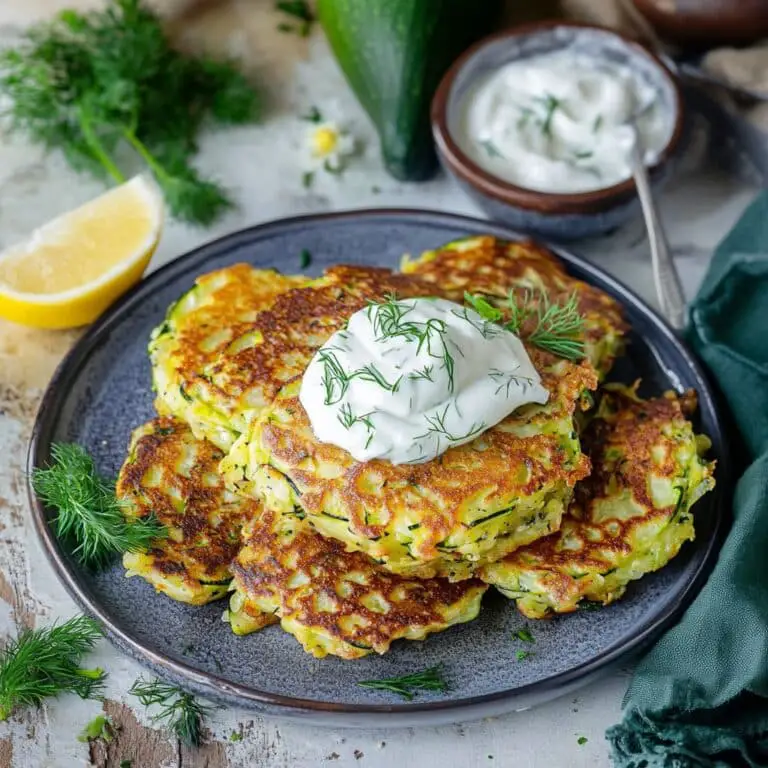 Pancakes de Courgette avec Sauce Yaourt – Un Délice Estival