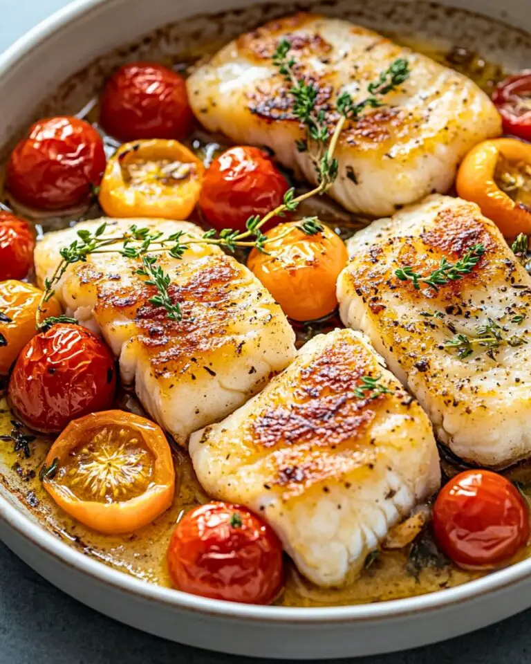Cabillaud Rôti au Four avec Tomates Cerises et Thym : Une Recette Simple et Savoureuse