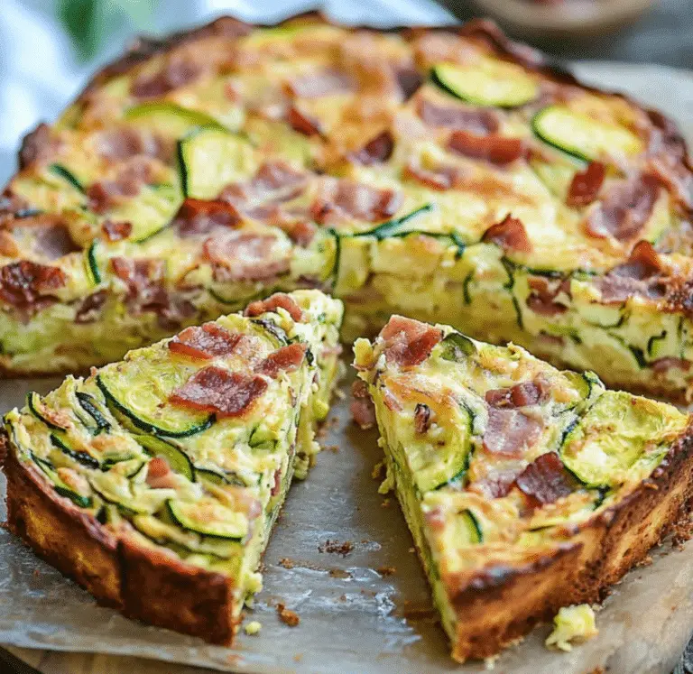 Gâteau Salé de Courgette et Lardons 🥒🥓 : Une Recette Gourmande et Facile à Réaliser