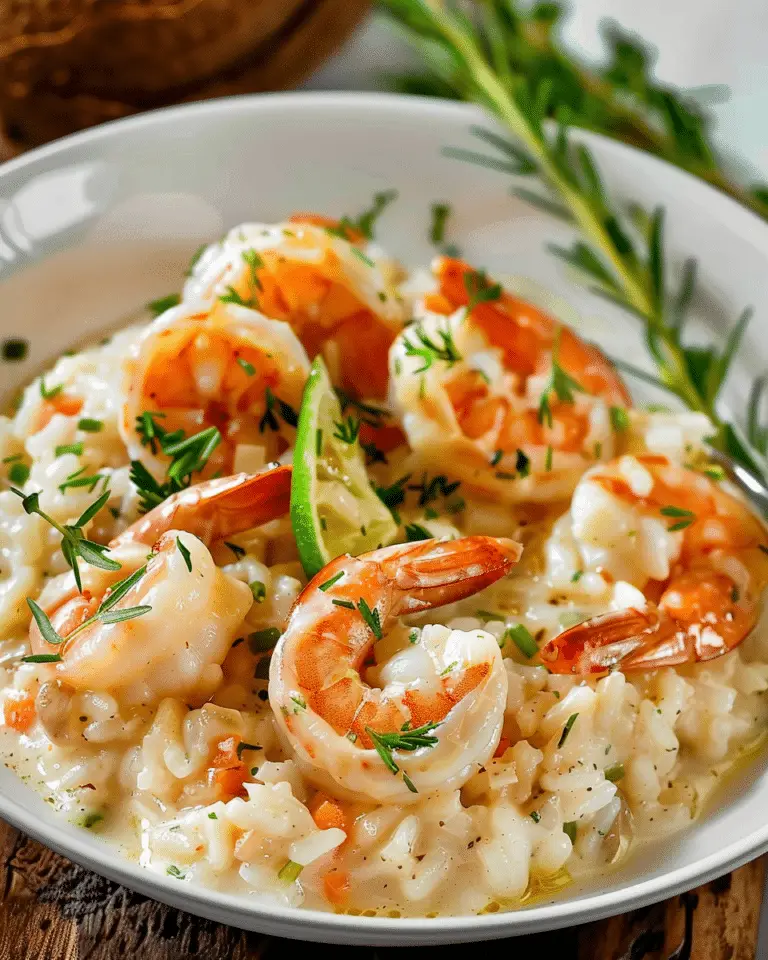 Risotto Crémeux au Lait de Coco et Crevettes au Citron Vert 🌿🍤 : Une Explosion de Saveurs Exotiques