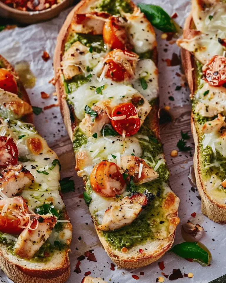 Pizza au Poulet Pesto sur Pain Français 🍕
