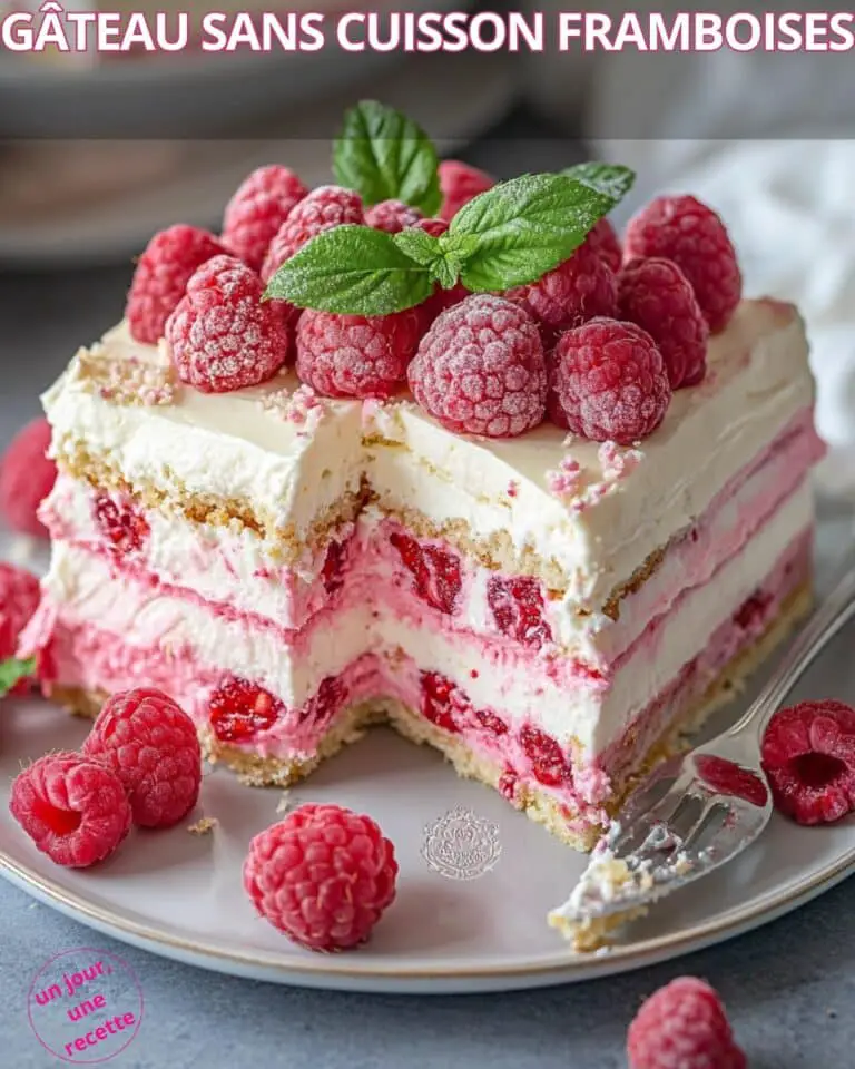 Gâteau Sans Cuisson aux Framboises : Un Dessert Estival Frais et Léger