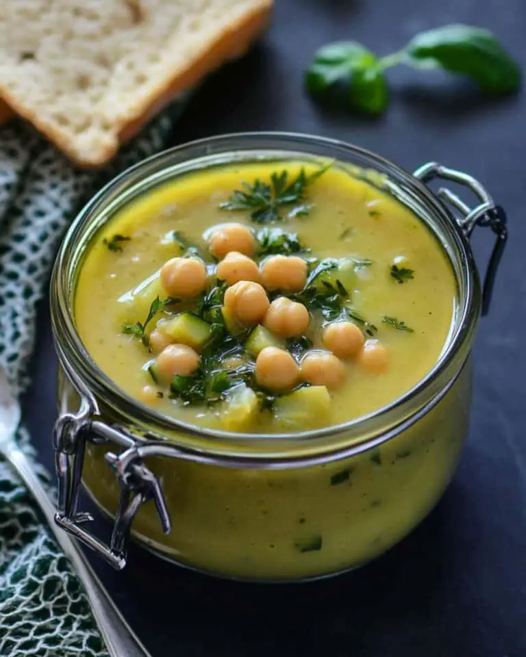 Soupe Courgettes et Pois Chiches à la Coriandre