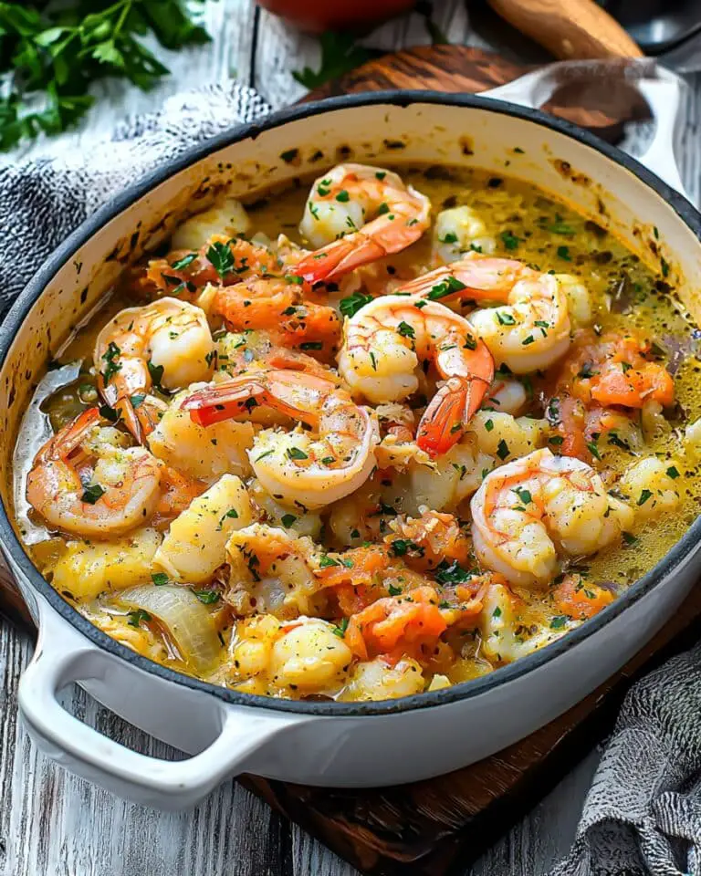 Ragoût de Cabillaud et Crevettes au Vin Blanc et Herbes Fraîches 🐟🍤
