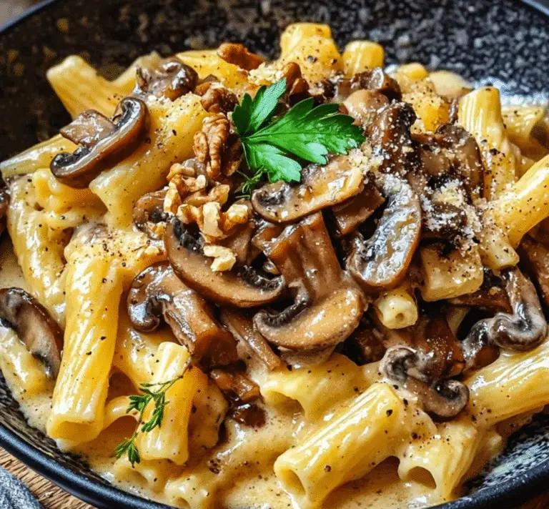 Pâtes Crémeuses à la Butternut, Champignons et Noix : Une Recette Réconfortante Parfaite pour l’Automne