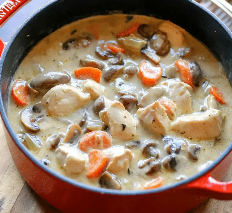 Blanquette de Poulet Légère aux Champignons et Carottes 🍂
