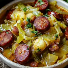 Chou Vert Braisé aux Saucisses : Un Plat Rustique et Réconfortant 🥬🌭-image